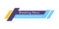 Breaking news. Lower third TV news bar vector illustration. Streaming live news sign. Banner template for broadcasting Royalty Free Stock Photo
