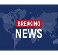 Breaking news modern concept. World news template on world map backgorund. Vector illustration.