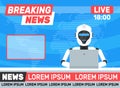 Breaking news.robot android newscaster