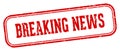 breaking news stamp. breaking news rectangular stamp on white background