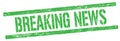 BREAKING NEWS text on green grungy rectangle stamp Royalty Free Stock Photo