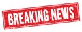 BREAKING NEWS text on red grungy rectangle stamp Royalty Free Stock Photo