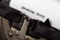 Breaking News text typed on an old typewriter. news time Royalty Free Stock Photo