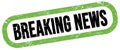 BREAKING NEWS, text written on green-black stamp sign Royalty Free Stock Photo