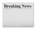 Breaking news title on newspaper Royalty Free Stock Photo