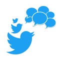 Breaking news! Twitter birds twittering the latest news.