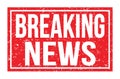 BREAKING NEWS, words on red rectangle stamp sign Royalty Free Stock Photo