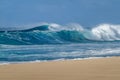 Breaking Ocean waves on a Hawaiian sandy beach