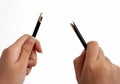 Breaking a pencil Royalty Free Stock Photo