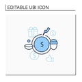 Breaking poverty cycle line icon