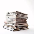 The Daily Scoop: A Mountain of Newspapers for Your Perusal AI Generated