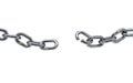 Breaking strong steel chain on white background Royalty Free Stock Photo