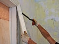 breaking the top of a door frame with a nail puller Royalty Free Stock Photo