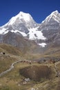 Breaking up high camp and packing mules Royalty Free Stock Photo