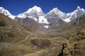 Breaking up high camp and packing mules Royalty Free Stock Photo