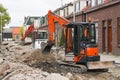 Breaking up the street to renew the sewerage Royalty Free Stock Photo