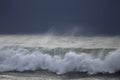 Breaking wave before storm Royalty Free Stock Photo