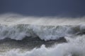 Breaking wave before storm Royalty Free Stock Photo