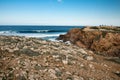 Breaking waves by cliffs of atlantic coastline Royalty Free Stock Photo