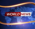 Breaking world news vector background with golden wavy line. EPS10