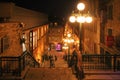 Breakneck stairs connecting Quartier Petit-Champlain of lower town to Upper town in Old Quebec city