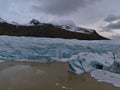 Breakoff edge of SvÃÂ­nafellsjÃÂ¶kull, an outlet glacier of VatnajÃÂ¶kull in south Iceland, with glacial lake and crevasses. Royalty Free Stock Photo