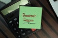 Breakout Session write on sticky notes isolated on Wooden Table Royalty Free Stock Photo