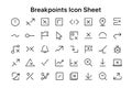 Breakpoints Icon Sheet Vector Icons for Responsive Design Layout Web Development Tools Royalty Free Stock Photo