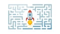 Breakthrough Rocket from Maze: Innovative Solution Icon, vector design Generative AI Royalty Free Stock Photo