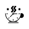 Black solid icon for Breaktime, relaxing and coffee