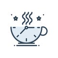 Color illustration icon for Breaktime, relaxing and coffee