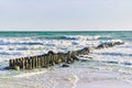 Breakwater on the Baltic Sea. Zelenogradsk city, Kaliningrad region.