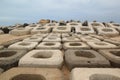 The Breakwater on the beach Royalty Free Stock Photo