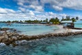 Breakwater and beach Princess Cays Bahamas