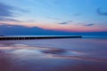 Breakwater at beautiful sunset, Baltic Sea Royalty Free Stock Photo