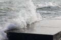 Breakwater divides the sea waves