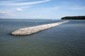 Breakwater at the entrance to Cowes Harbour Isle of Wight UK Royalty Free Stock Photo