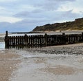 Breakwater and Cliffs, Overstrand, Cromer, Norfolk, UK