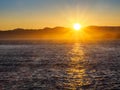 Breakwater at the Ogden Point in Victoria, BC, Canada; sunset t