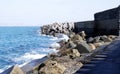 the breakwater, part of the breakwater, port construction Royalty Free Stock Photo