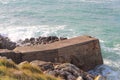 Breakwater in Pors Tarz harbor Royalty Free Stock Photo