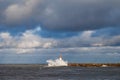 Breakwater in storm.