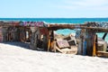 Breakwater with Tagging and Ecology Blocks, Western Australia Royalty Free Stock Photo