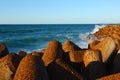 Breakwaters on the Atlantic Ocean Royalty Free Stock Photo