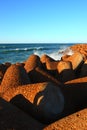 Breakwaters on the Atlantic Ocean Royalty Free Stock Photo