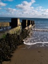 Breakwaters beach defences Royalty Free Stock Photo