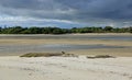 Ruakaka River mouth and oystercatcher Royalty Free Stock Photo