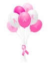 Breast cancer awareness balloons Royalty Free Stock Photo