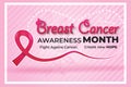 Breast Cancer Awareness Banner, Modern Banner Vector, Breast Cancer Template, Month October