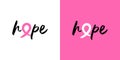 Breast cancer awareness hope pink ribbon quote